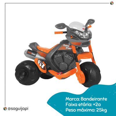 Moto elétrica infantil da Bandeirante