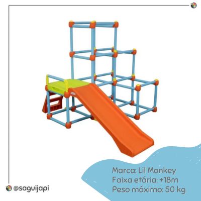 Playground com escalada e escorregador da Lil Monkey