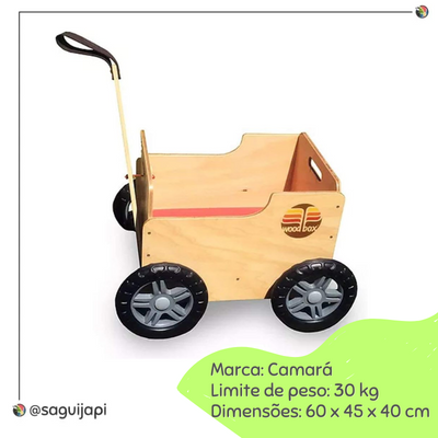 Carrinho multiuso de madeira Woodbox